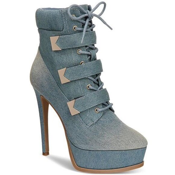 Thalia Sodi Shoes - Thalia Sodi Womens Denim Pointed Toe Booties
